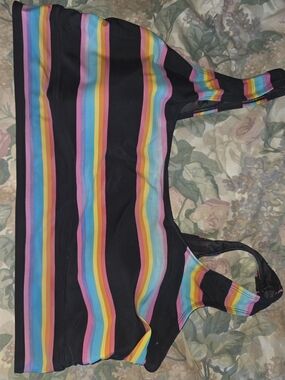 torrid Black Rainbow Stripe Bikini Top